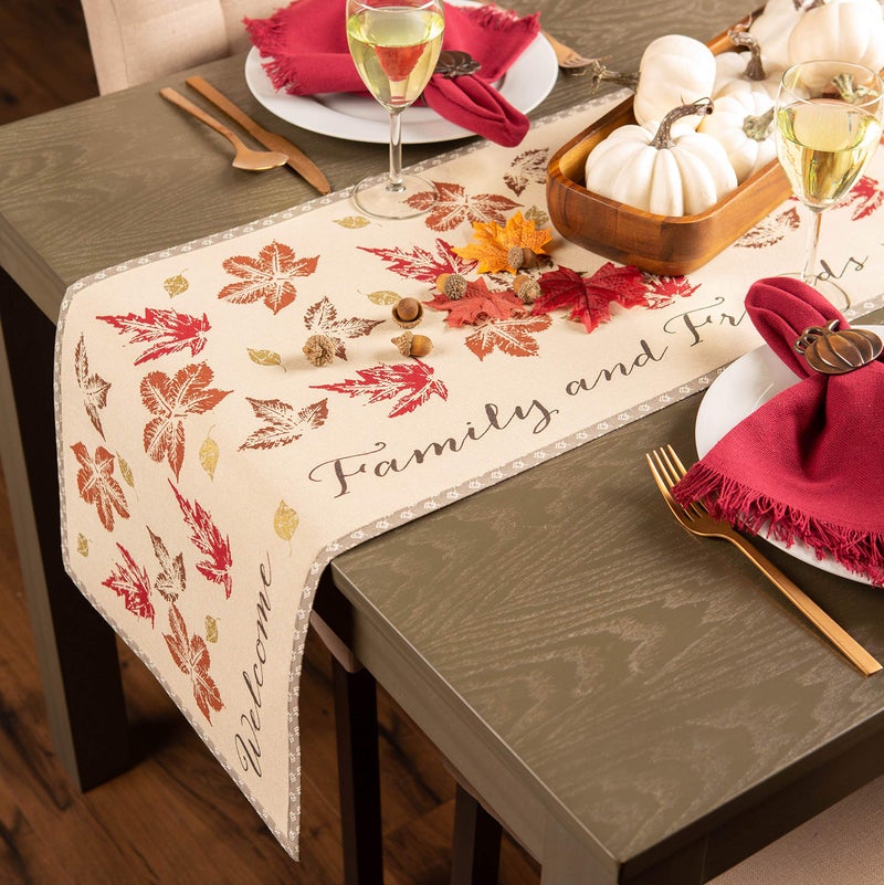 DII Rustic Autumn Leaves Kitchen Collection Thanksgiving & Fall Table DÃ©cor, Reversible Table Runner, 14x72 - Image 4